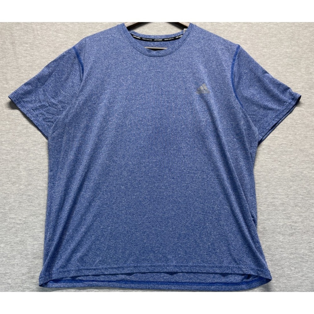 Adidas Climalite Athletic T Shirt Mens XL Heather Blue Logo Workout Gym Training